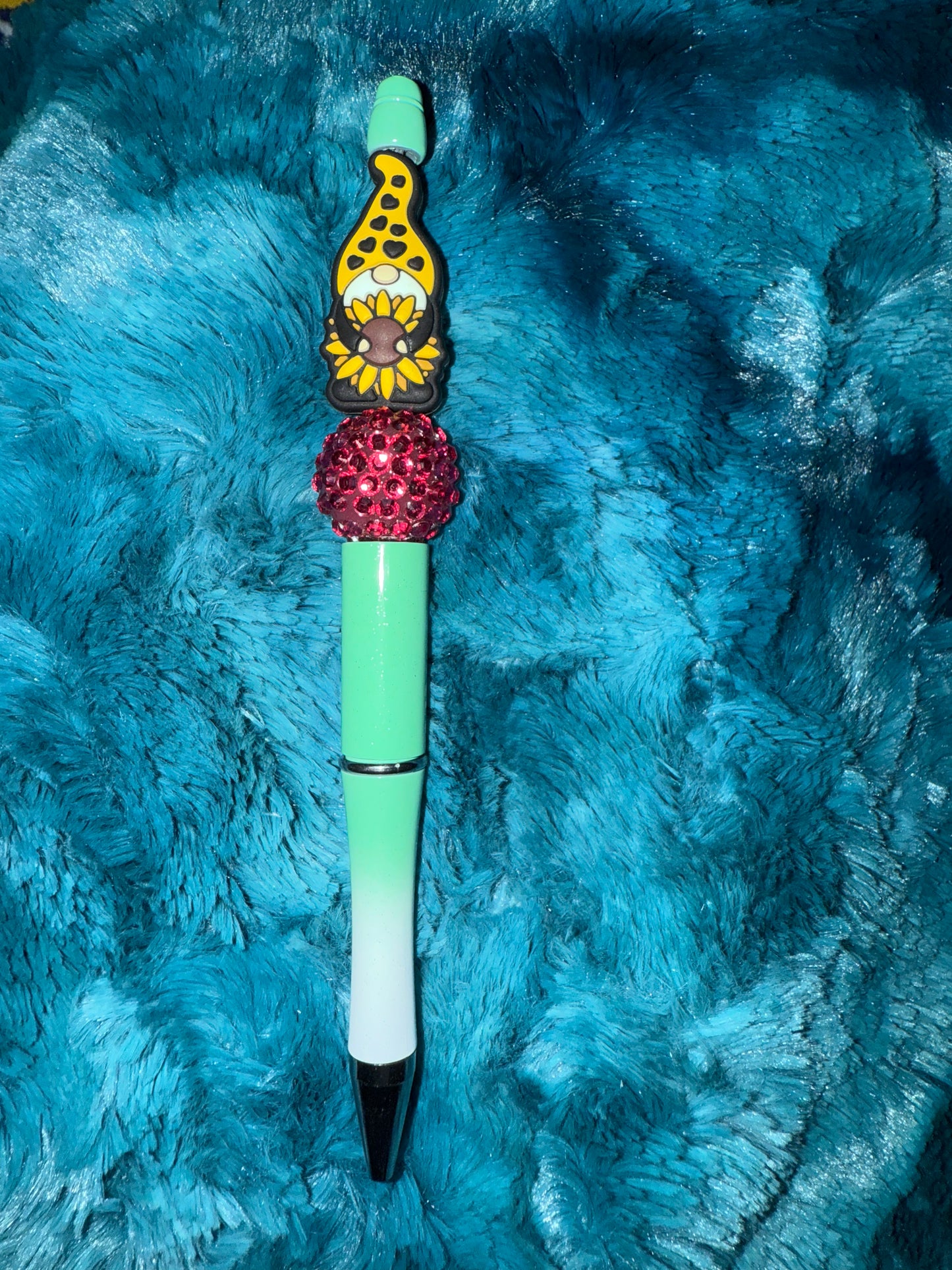 Sunflower Gnome Beaded Pen With Refill