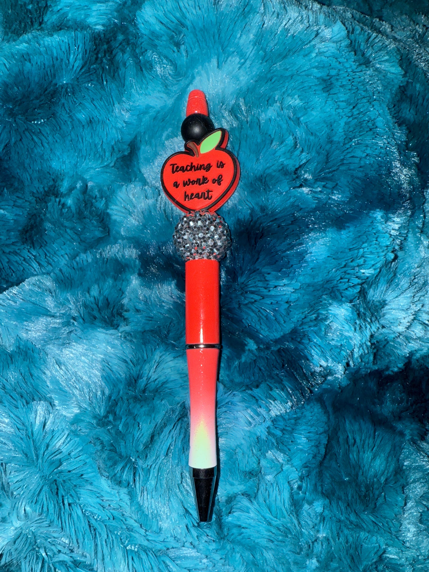 Teaching Is A Work Of The Heart Beaded Pen With Refill