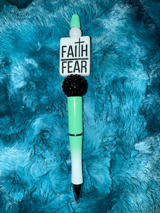 Faith Over Fear Beaded Pen with Refill