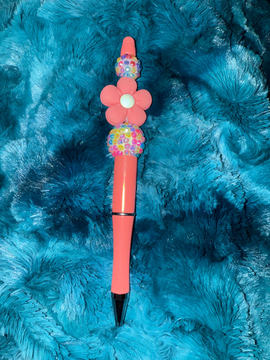 Flower Beaded Pen With Refill