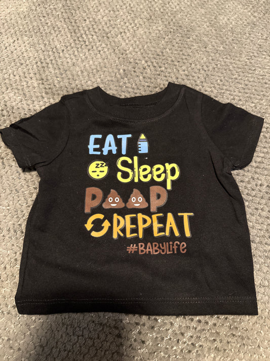 0-3 Month Eat, Sleep, Poop, Repeat Shirt