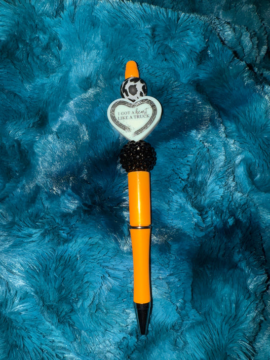 Heart Like A Truck Beaded Pen With Refill