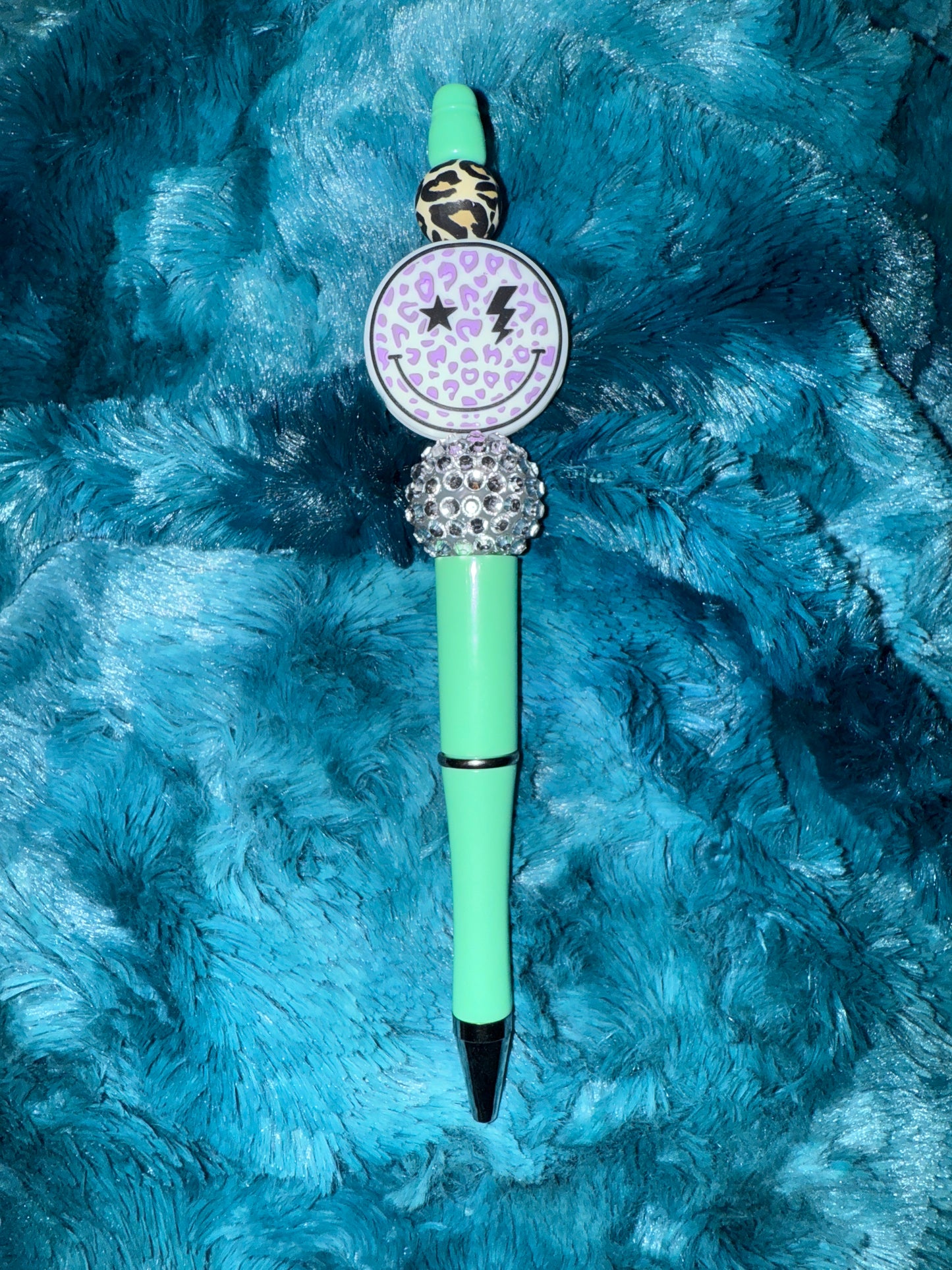 Smiley Face Beaded Pen With Refill