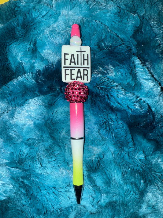Faith Over Fear Beaded Pen With Refill