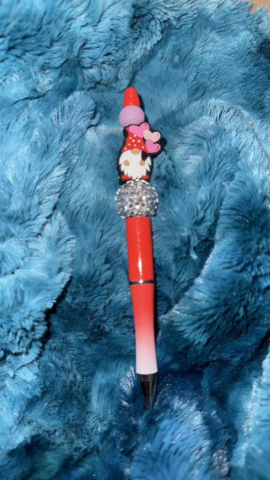 Heart Gnome Beaded Pen With Refill