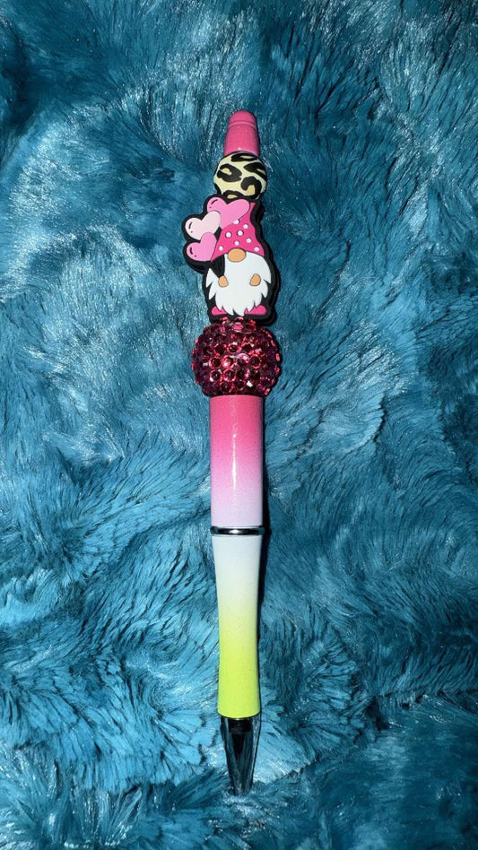 Heart Gnome Beaded Pen With Refill