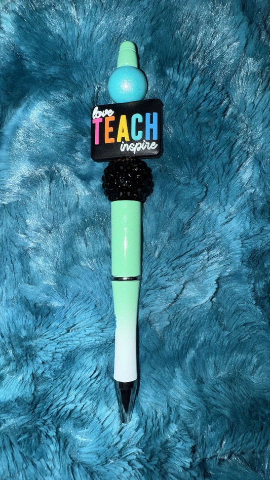 Love,Teach, Inspire Beaded Pen With Refill