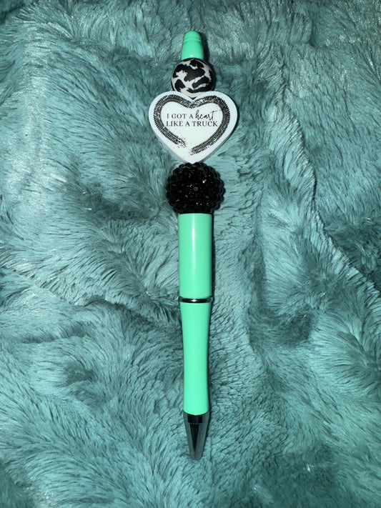 I Got A Heart Like A Truck Beaded Pen with Refill