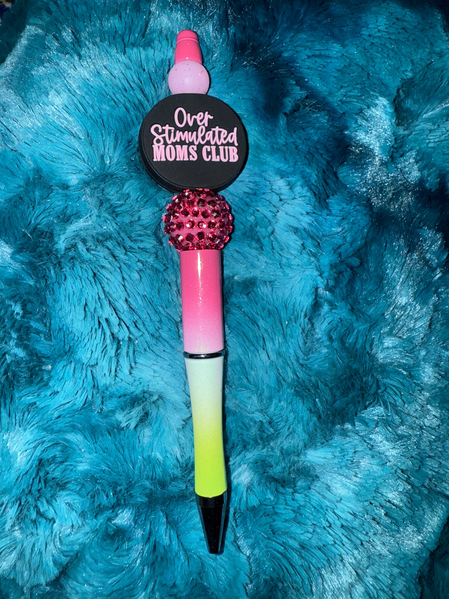 Over Stimulated Moms Club Beaded Pen With Refill